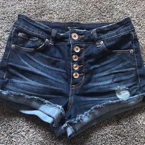 High waisted denim shorts